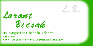 lorant bicsak business card