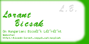 lorant bicsak business card